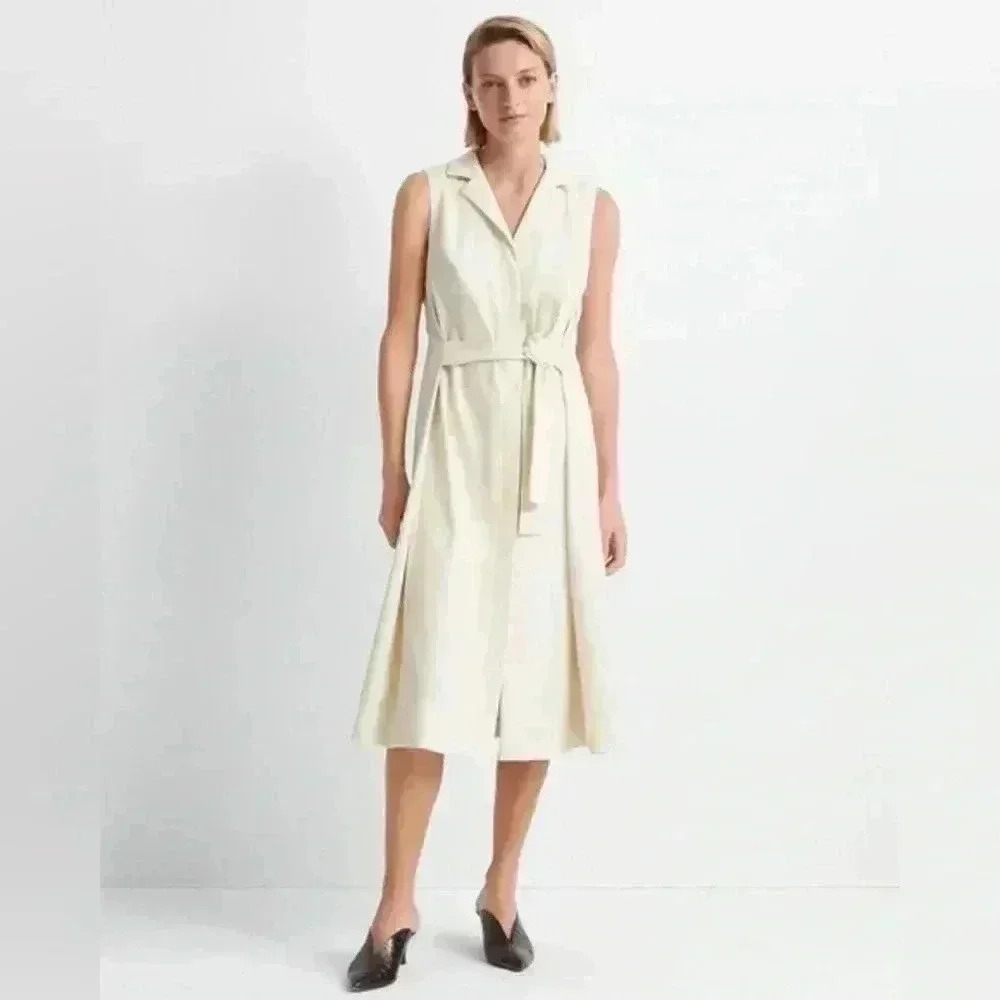 Club Monaco Half Belted Dress Robe Cream